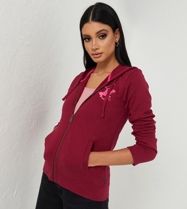 Beverly Hills Polo Club  Hoodies - Burgundy Hoodies