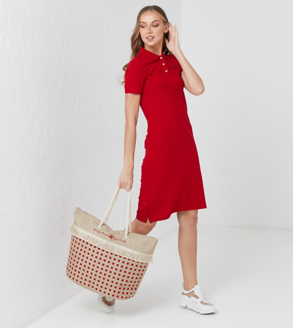 Beverly Hills Polo Club modest wear - Red Casual Dress