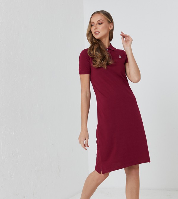 Beverly Hills Polo Club modest wear - Maroon Casual Dress