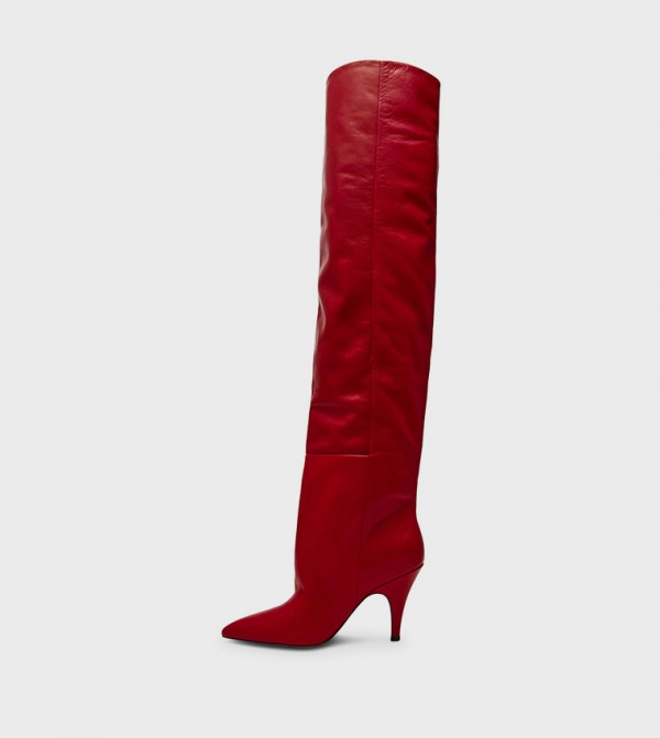 ستيف مادن  أبوات - أحمر Knee length Boots