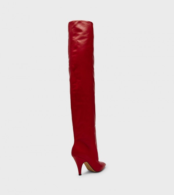 ستيف مادن  أبوات - أحمر Knee length Boots