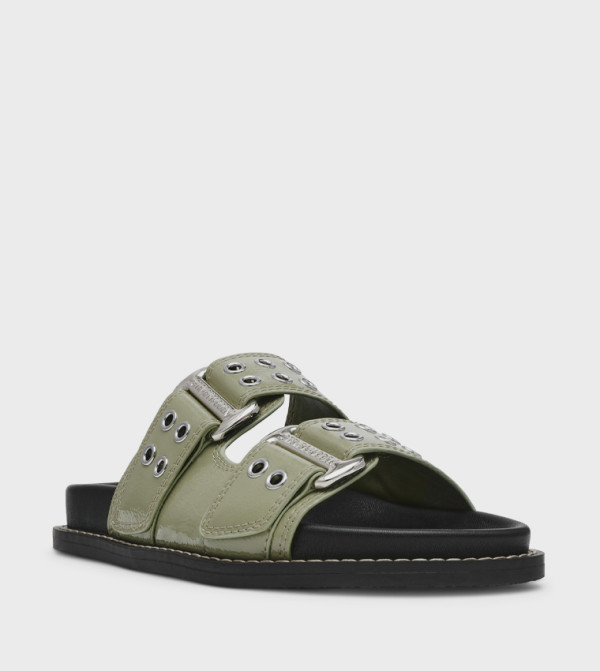 Steve Madden  Flat Sandals - Green Flat Sandals