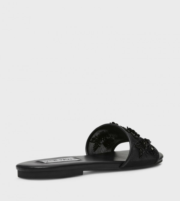ستيف مادن  - أسود Flat Sandals