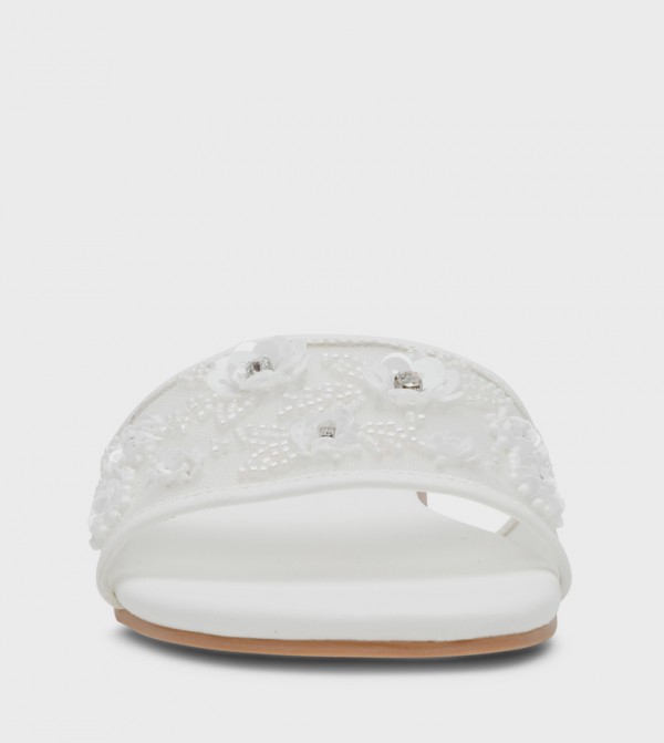 Steve Madden - White Flat Sandals