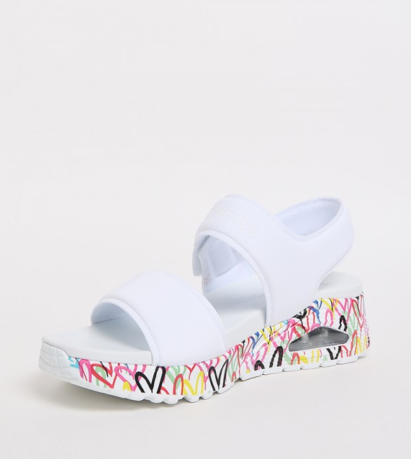 Skechers  - White Flat Sandals
