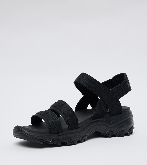 Skechers  Flat Sandals - Black Flat Sandals