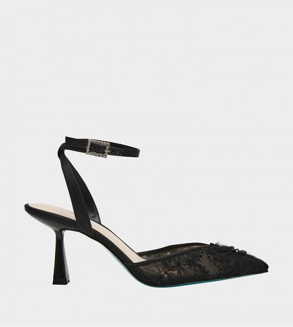 ستيف مادن  صنادل - أسود أحذية بكعب