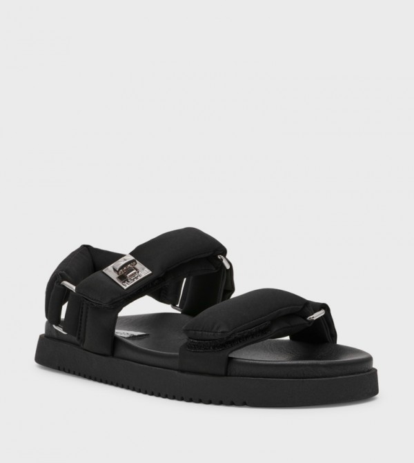 Steve Madden  Sandals - Black Flat Sandals