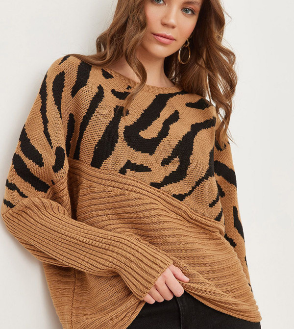 Olalook Olalook - Camel Round Neck Sweaters