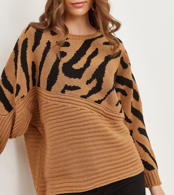 Olalook Olalook - Camel Round Neck Sweaters
