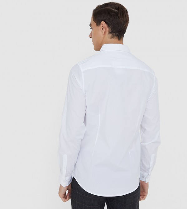 Beverly Hills Polo Club Long Sleeves - White Casual Shirt