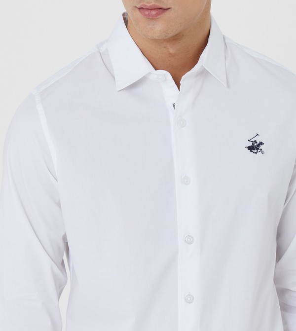 Beverly Hills Polo Club Long Sleeves - White Casual Shirt