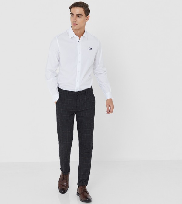 Beverly Hills Polo Club Long Sleeves - White Casual Shirt