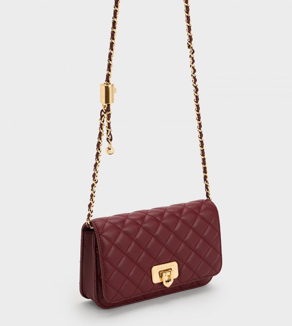Charles & Keith  Clutches - Burgundy Clutches