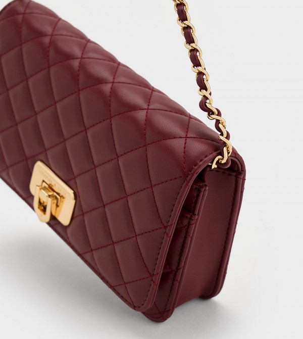 Charles & Keith  Clutches - Burgundy Clutches