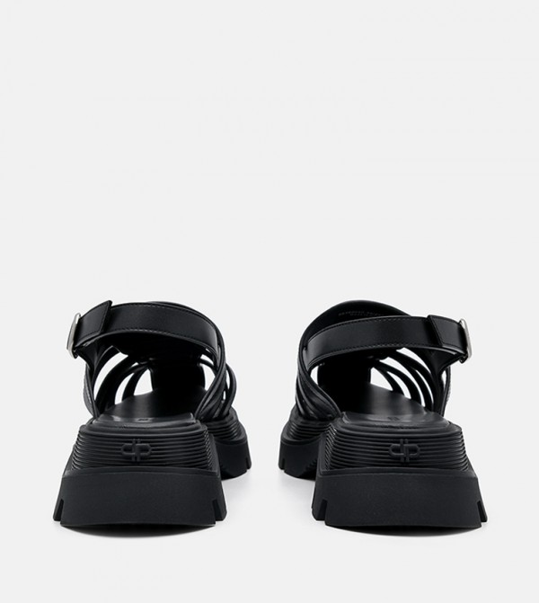 Pedro  - Black Flat Sandals