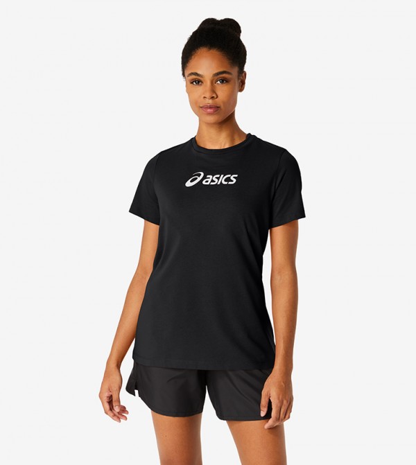 Asics  T-Shirts - Black Casual T-Shirts