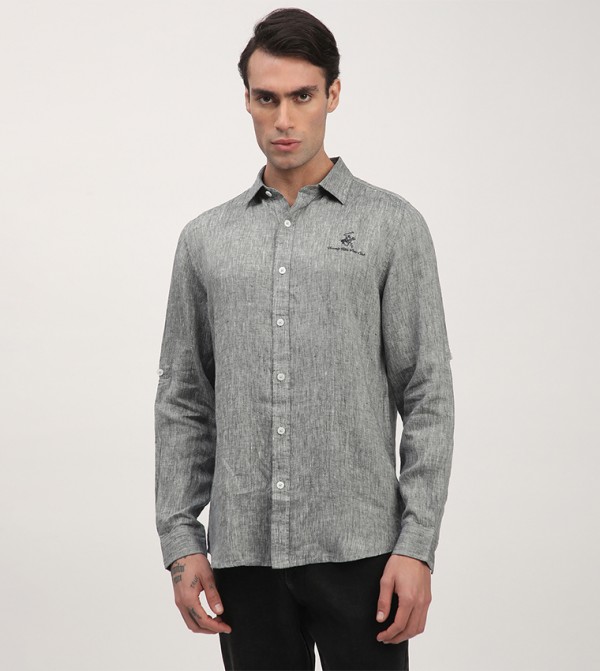 Beverly Hills Polo Club  Shirts - Grey Long Sleeves