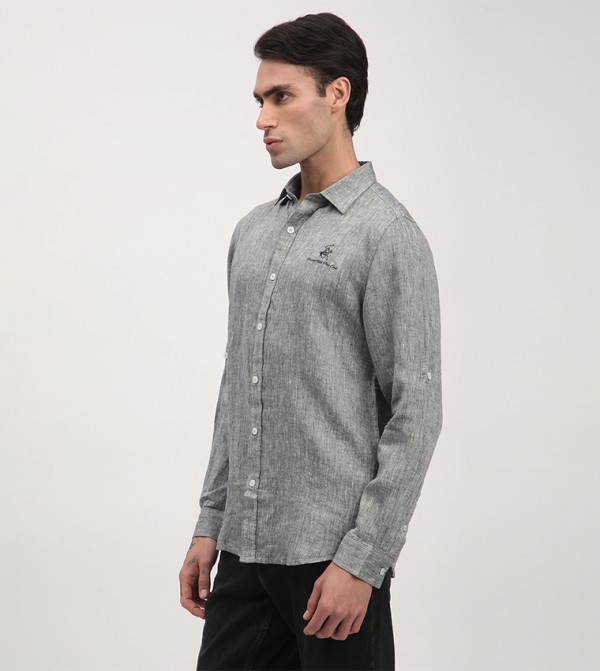 Beverly Hills Polo Club  Shirts - Grey Long Sleeves