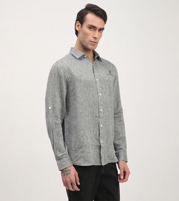 Beverly Hills Polo Club  Shirts - Grey Long Sleeves