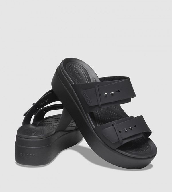Crocs  - Black Wedge Sandals