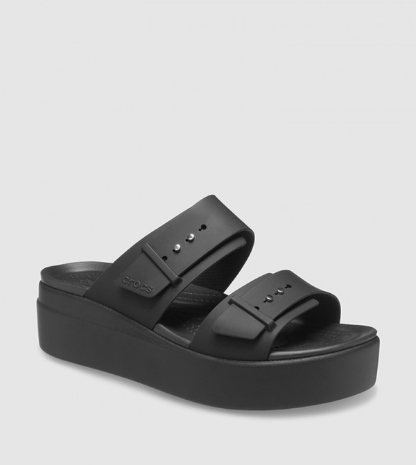 Crocs  - Black Wedge Sandals