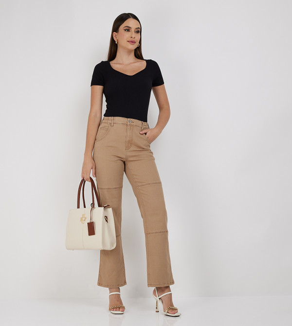 Ardene  Jeans - Brown Wide Leg