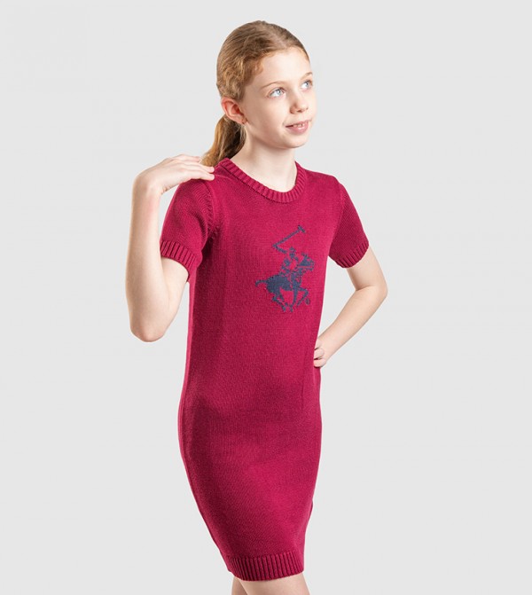 Beverly Hills Polo Club  Clothing - Maroon Casual Dress