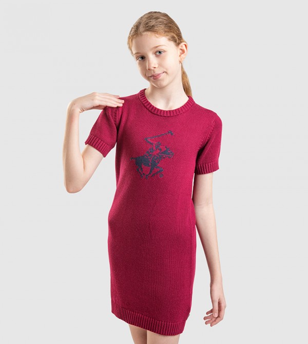 Beverly Hills Polo Club  Clothing - Maroon Casual Dress