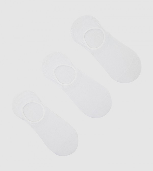 R&B  Socks - White No Show Socks