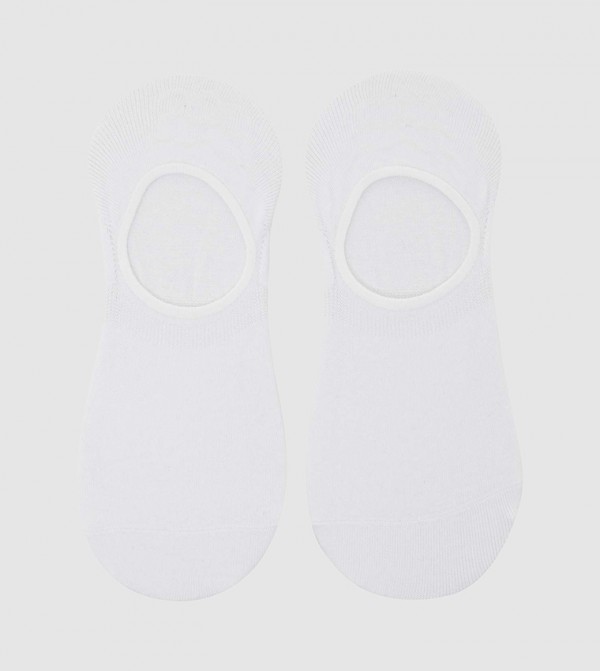 R&B  Socks - White No Show Socks