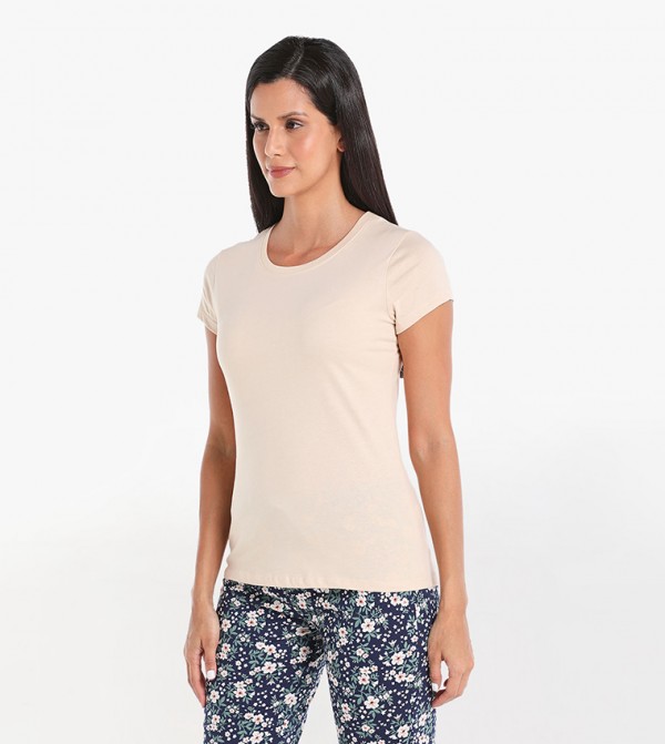 R&B  - Beige Casual T-Shirts