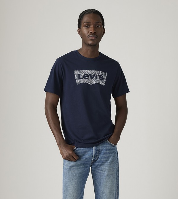 Levi's  T-Shirts - Navy Round Neck T-Shirts