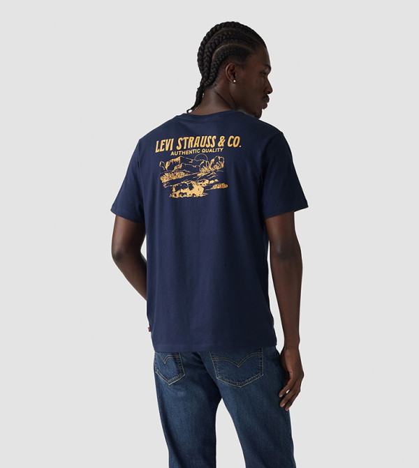 Levi's  T-Shirts - Navy Round Neck T-Shirts