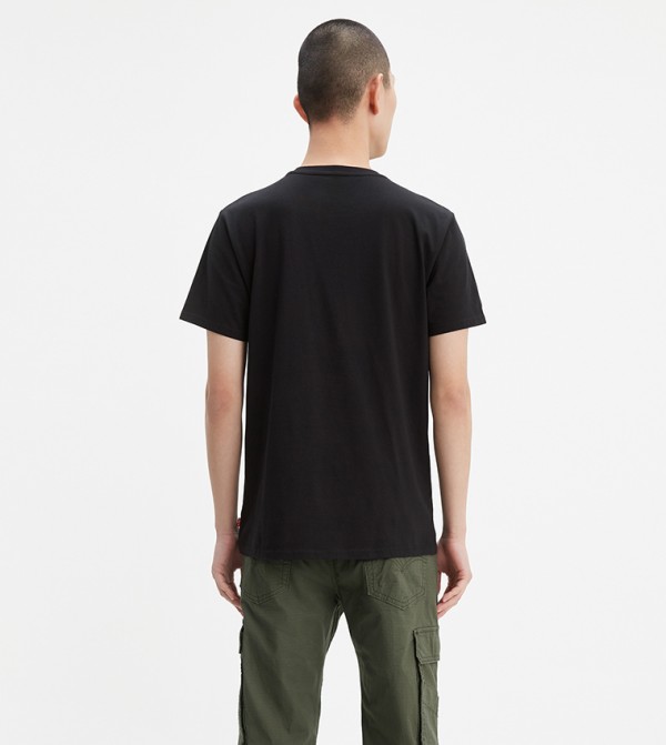 Levi's btu-logo-tees - Black Casual T-Shirts