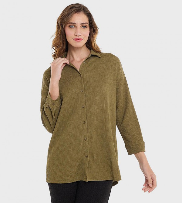أر آند بي  - DARK OLIVE قمصان