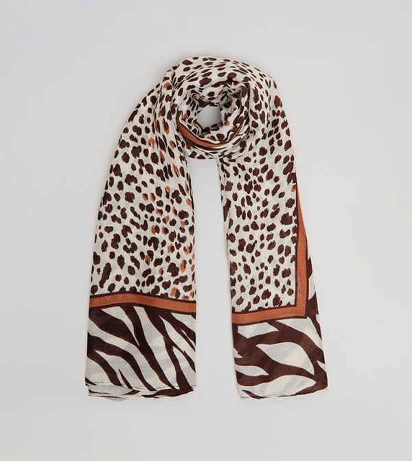R&B  Scarves - Brown Woven Scarves