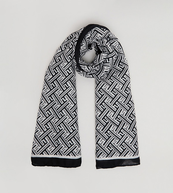 R&B  Scarves - Black Woven Scarves