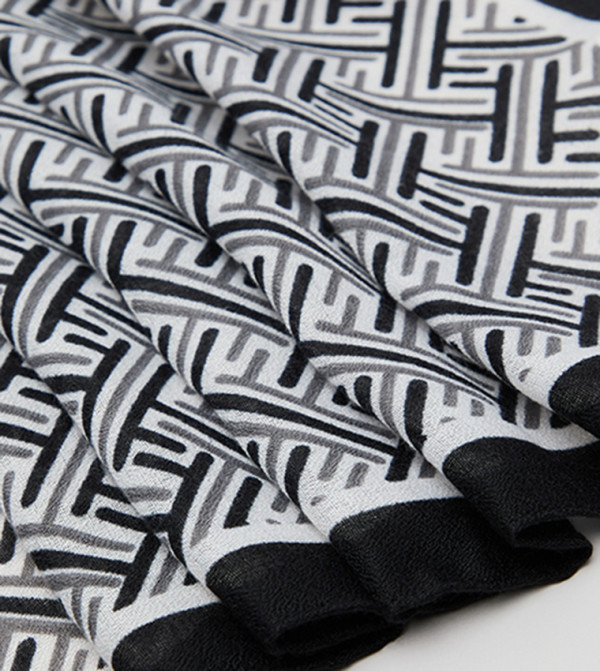 R&B  Scarves - Black Woven Scarves