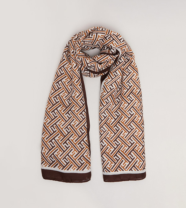 أر آند بي  أوشحة - بني  Woven Scarves