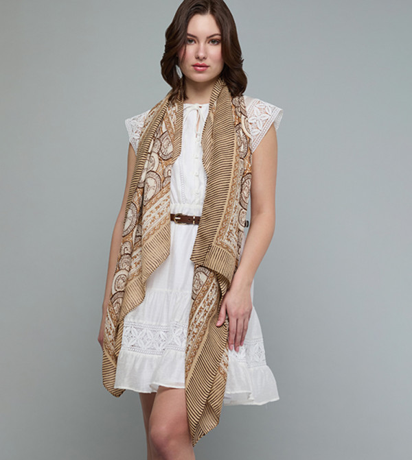 أر آند بي  أوشحة - بيج Woven Scarves