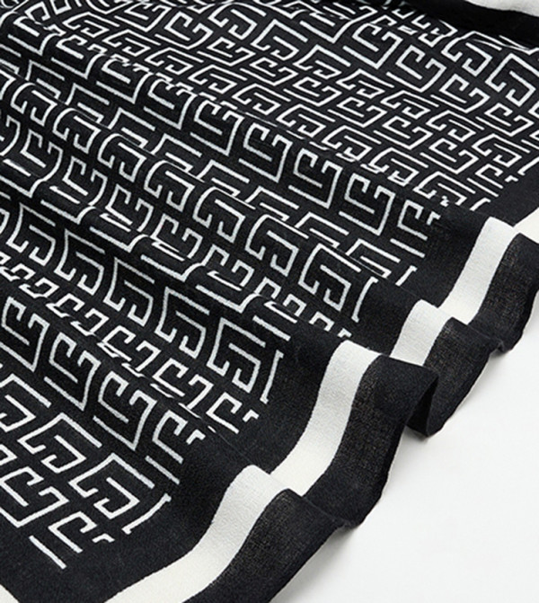 R&B  Scarves - Black Woven Scarves