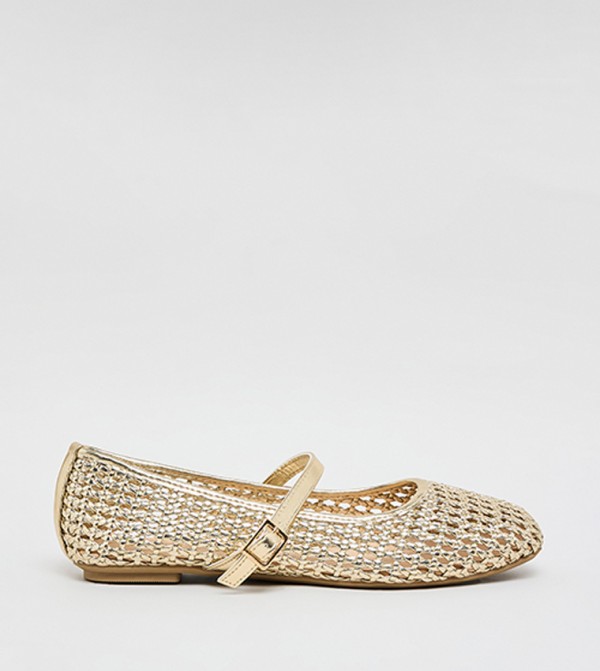 R&B Shoes - Gold Mary Janes