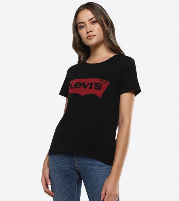 Levi's  T-Shirts - Black Casual T-Shirts