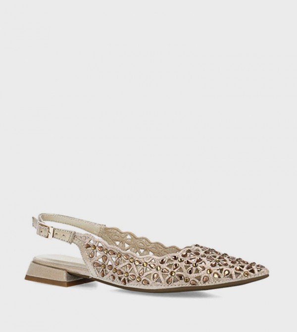 Menbur  - Gold Flat Sandals