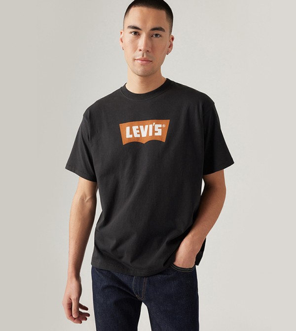 Levi's  Clothing - Black Round Neck T-Shirts