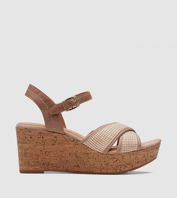 Clarks  - Peach Wedge Sandals