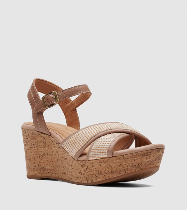 Clarks  - Peach Wedge Sandals