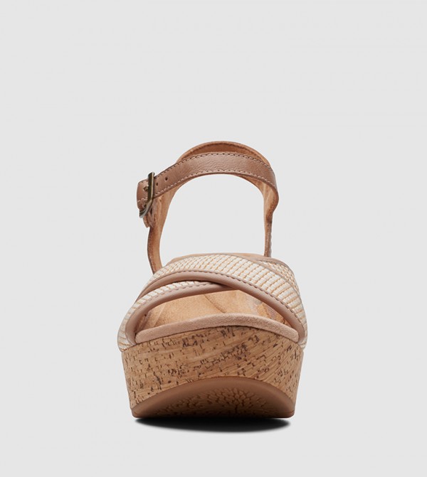 Clarks  - Peach Wedge Sandals
