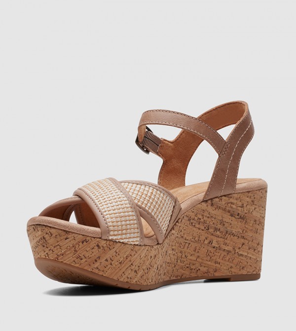 Clarks  - Peach Wedge Sandals